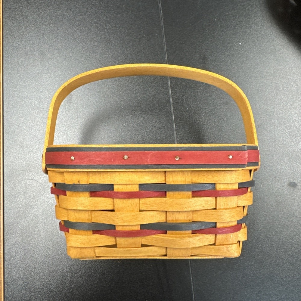 Longaberger 1997 All-American Patriot Collection Basket Small Red Blue 7"‎ x 5"